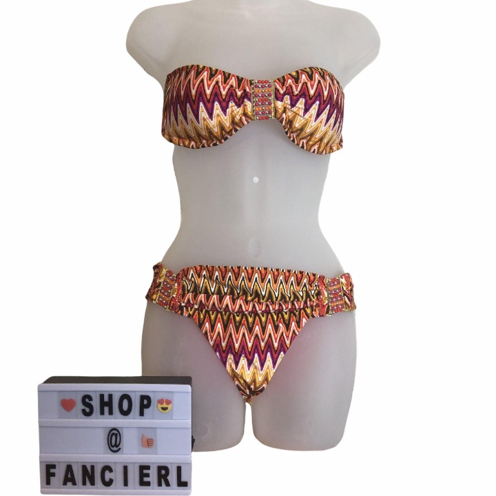 New ABS Allen Schwartz Swimsuit Bikini 2pc Set Size 8 AZL Halter